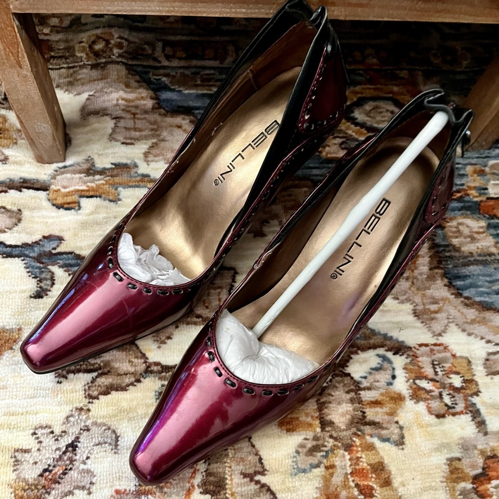 Bellini Women's Patent glossy Burgundy Heels Size 7 M
